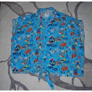 EPCOT Reimagined Collection Park Exclusive Button Down Shirt Size 1X Tie Front
